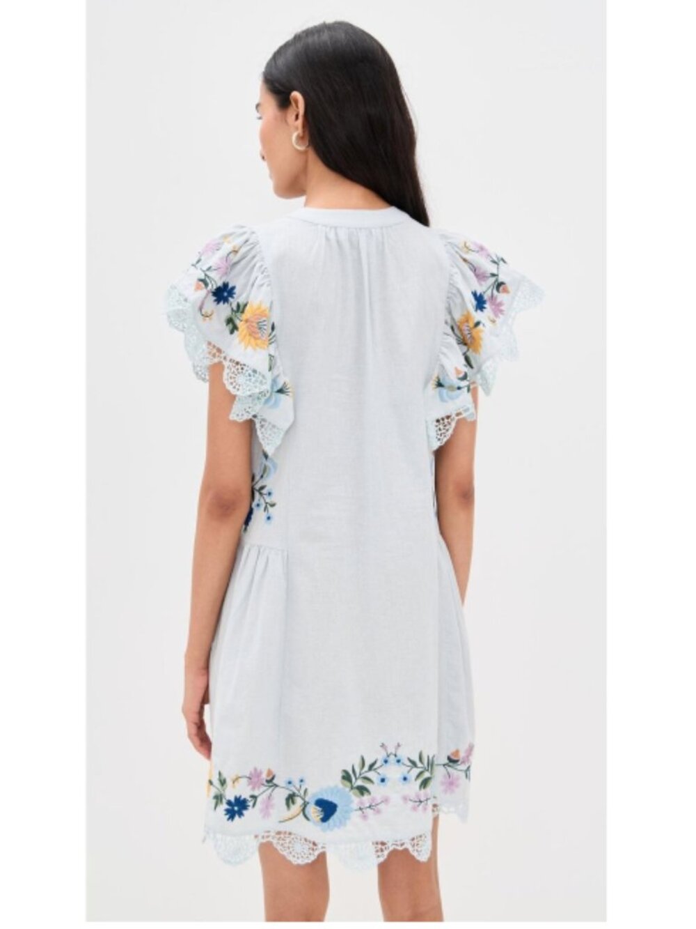 SEA Celia Embroidery Dress in Sky NWT Medium - Picture 2 of 10
